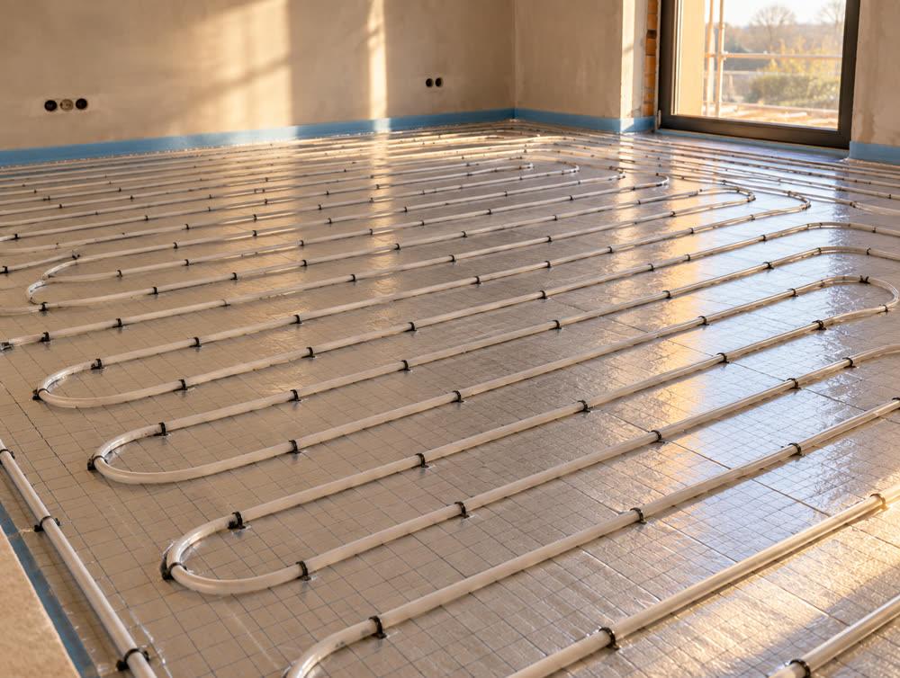 Underfloor heating pipes
