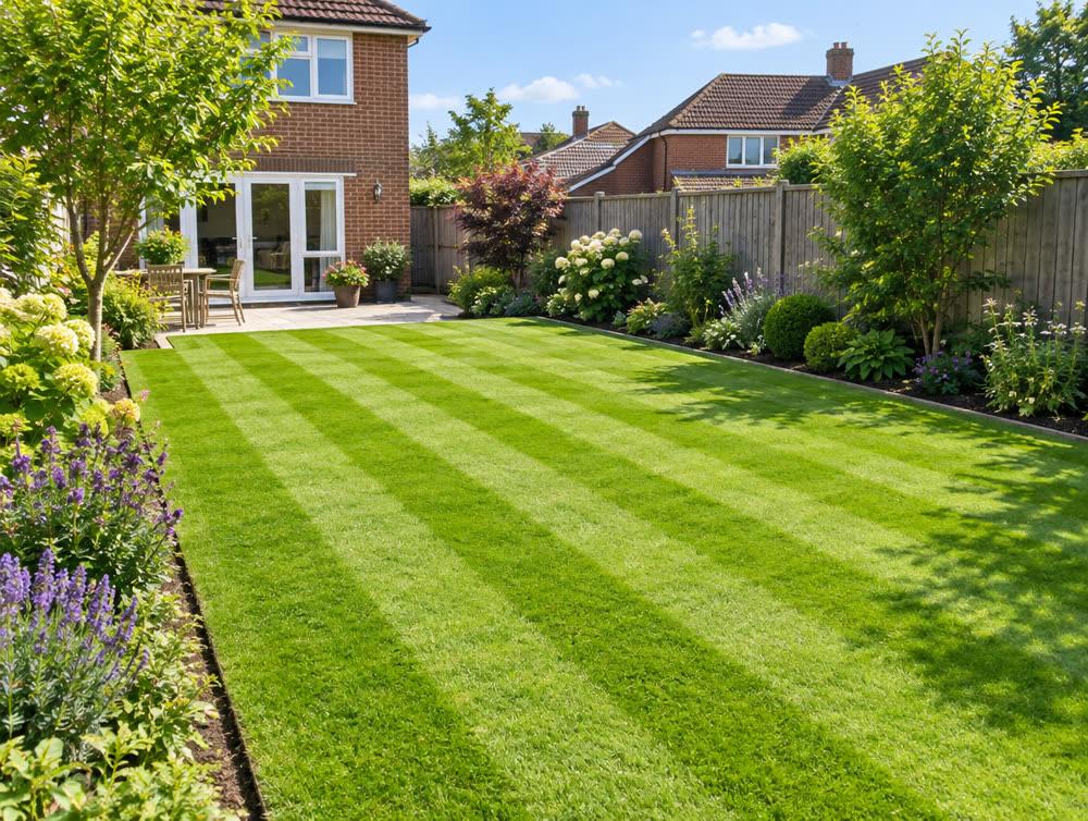 Freshly striped lawn